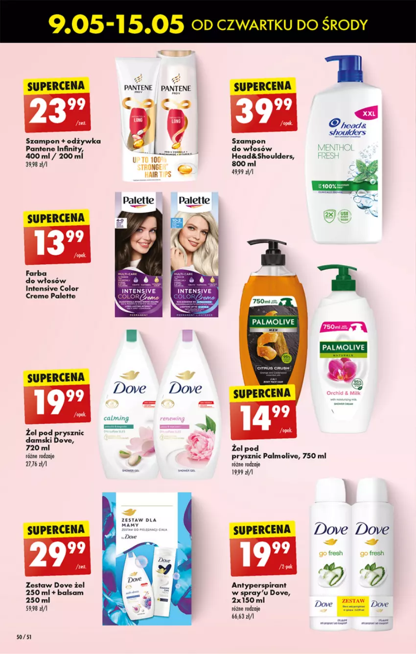 Gazetka promocyjna Biedronka - Od Środy - ważna 15.05 do 18.05.2024 - strona 54 - produkty: Antyperspirant, Color Creme, Dove, Fa, Farba do włosów, Palette, Palmolive, Pantene, Szampon