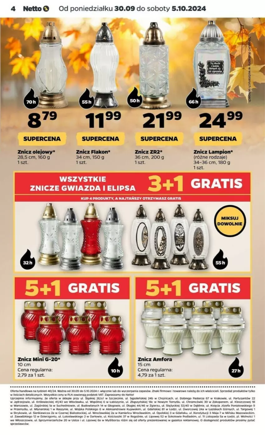 Gazetka promocyjna Netto - ważna 30.09 do 05.10.2024 - strona 4 - produkty: Fa, Gra, Kujawski, Lampion, Olej, Podlaski, Sok, Stock, Top, Znicz