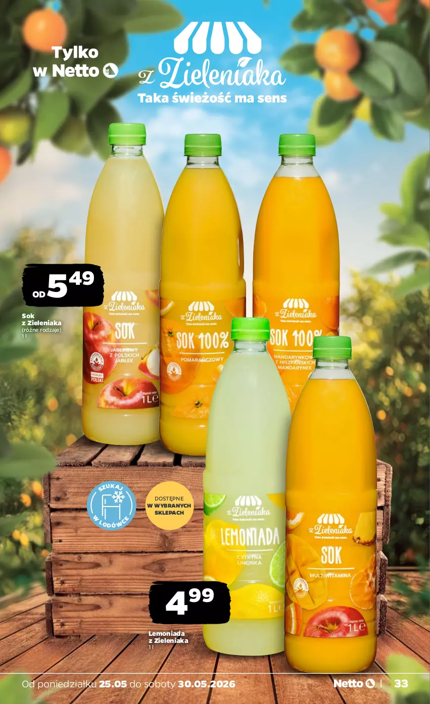 Gazetka promocyjna Netto - Od Poniedziałku - ważna 25.05 do 30.05.2026 - strona 33 - produkty: Lemoniada, Sok