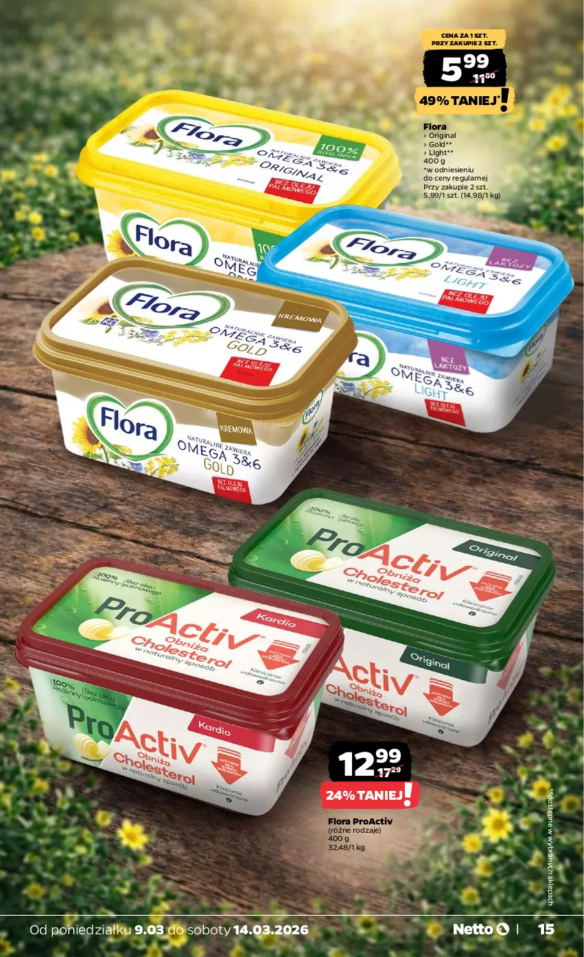 Gazetka promocyjna Netto - Od Poniedziałku - ważna 09.03 do 14.03.2026 - strona 15 - produkty: Flora, Gin