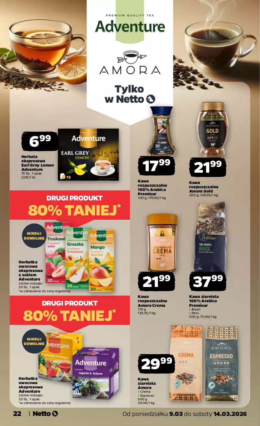 Gazetka promocyjna Netto - Od Poniedziałku - ważna 09.03 do 14.03.2026 - strona 22 - produkty: BIC, Earl Grey, Herbata, Kawa, Kawa rozpuszczalna, Kawa ziarnista, Sok