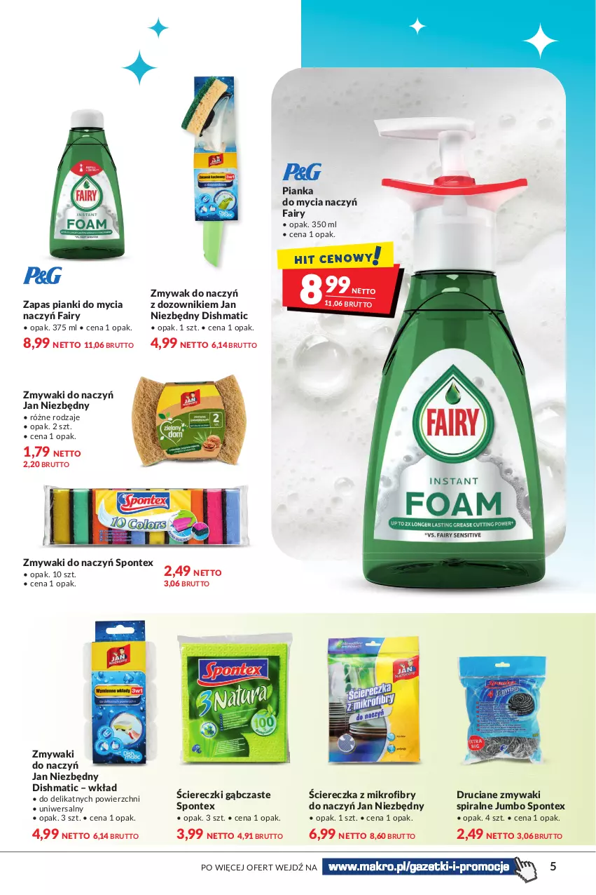 Gazetka promocyjna Makro - [Oferta specjalna] Wiosenne porządki - ważna 22.03 do 04.04.2022 - strona 5 - produkty: Do mycia naczyń, Dozownik, Fa, Fairy, Jan Niezbędny