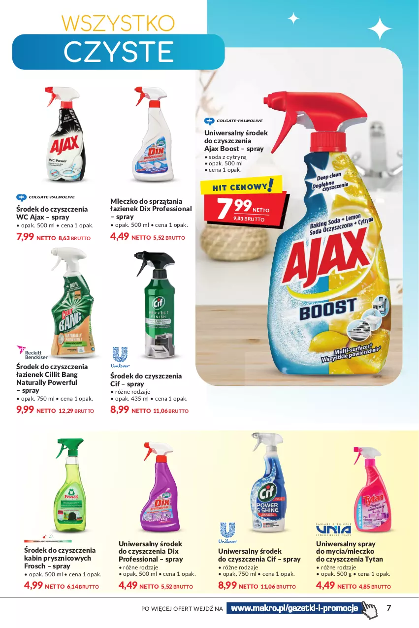 Gazetka promocyjna Makro - [Oferta specjalna] Wiosenne porządki - ważna 22.03 do 04.04.2022 - strona 7 - produkty: Ajax, Cif, Cillit Bang, Frosch, Mleczko, Tytan