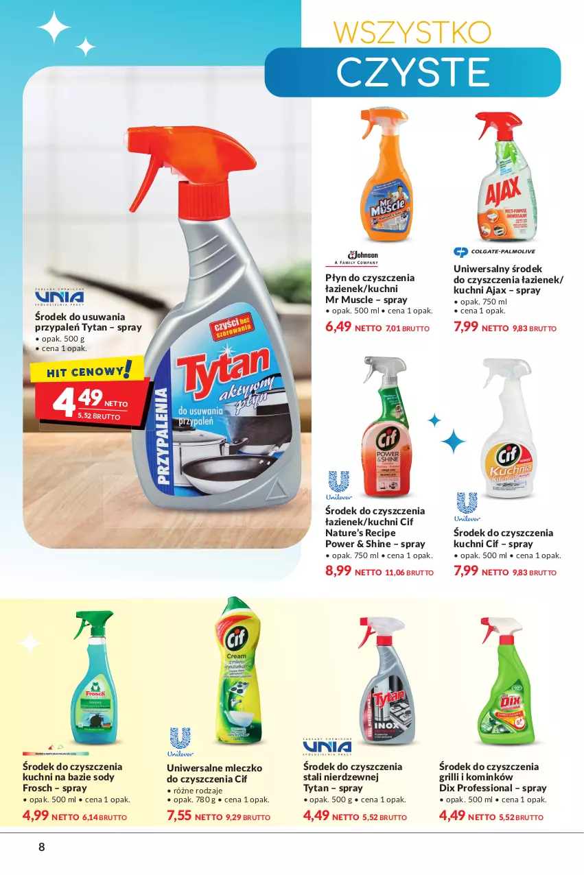 Gazetka promocyjna Makro - [Oferta specjalna] Wiosenne porządki - ważna 22.03 do 04.04.2022 - strona 8 - produkty: Ajax, Cif, Frosch, Grill, Mleczko, Mus, Tytan