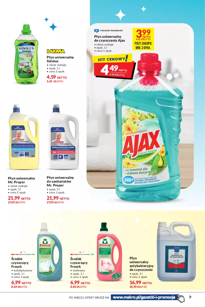 Gazetka promocyjna Makro - [Oferta specjalna] Wiosenne porządki - ważna 22.03 do 04.04.2022 - strona 9 - produkty: Ajax, Frosch, Mr. Proper, Sidolux