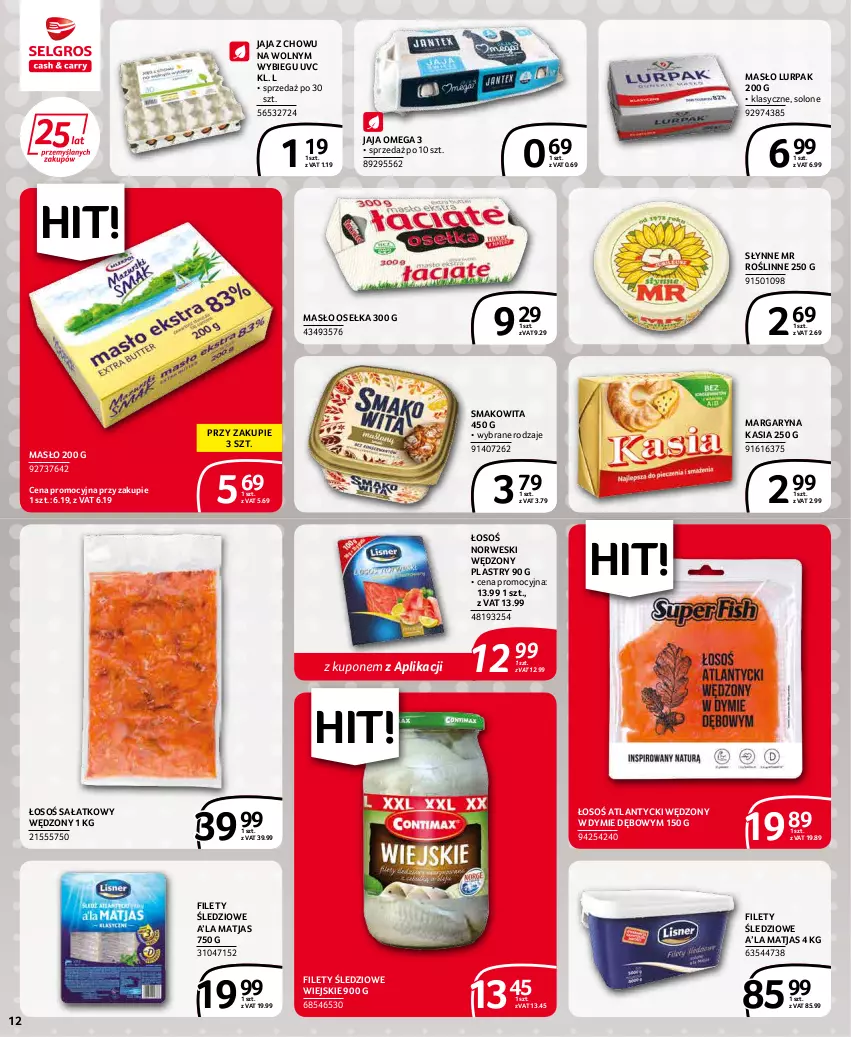 Gazetka promocyjna Selgros - Extra Oferta - ważna 01.03 do 31.03.2022 - strona 12 - produkty: Jaja, Kasia, Lurpak, Margaryna, Masło, Matjas, Sałat, Słynne, Słynne MR Roślinne, Smakowita