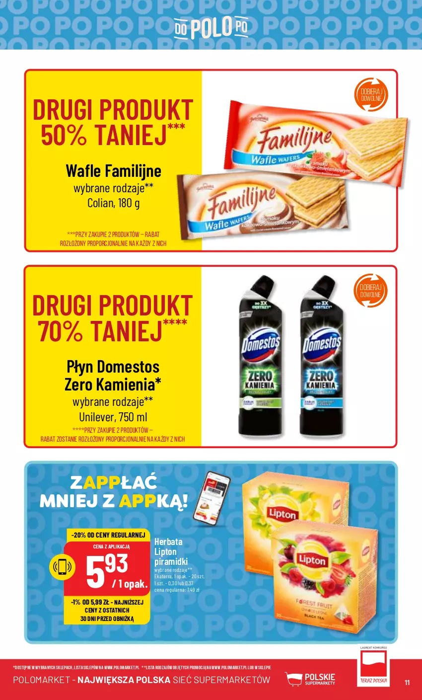 Gazetka promocyjna PoloMarket - Gazetka pomocyjna - ważna 10.01 do 16.01.2024 - strona 11 - produkty: Domestos, Fa, Herbata, Lipton, Por, Wafle