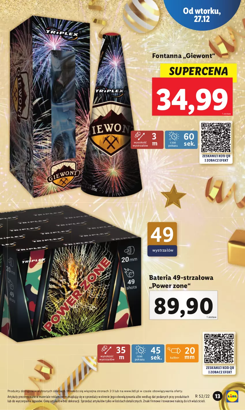 Gazetka promocyjna Lidl - GAZETKA - ważna 27.12 do 31.12.2022 - strona 13 - produkty: Bateria, Sok, Strzałów