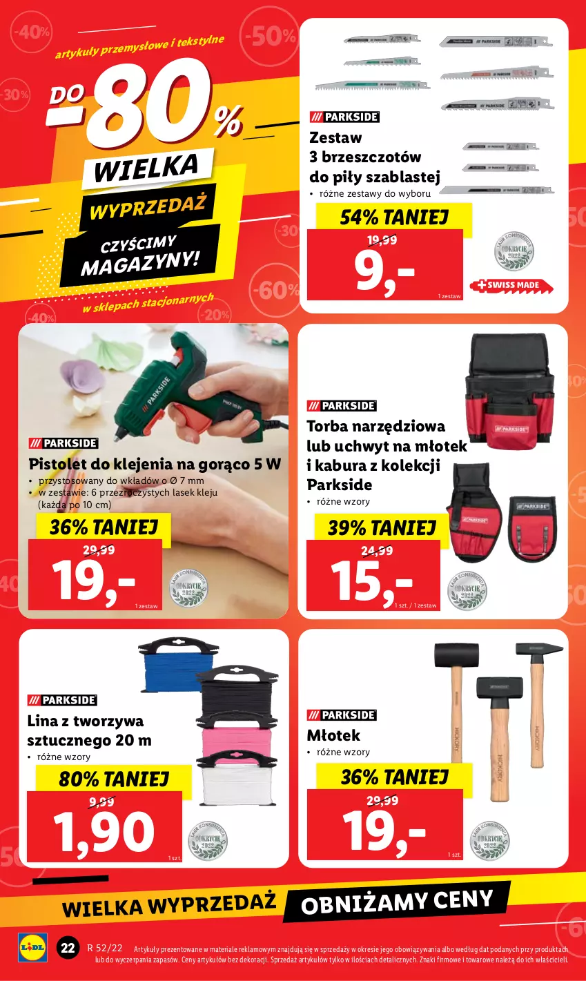 Gazetka promocyjna Lidl - GAZETKA - ważna 27.12 do 31.12.2022 - strona 36 - produkty: Klej, Młot, Młotek, Parkside, Pistolet, Torba