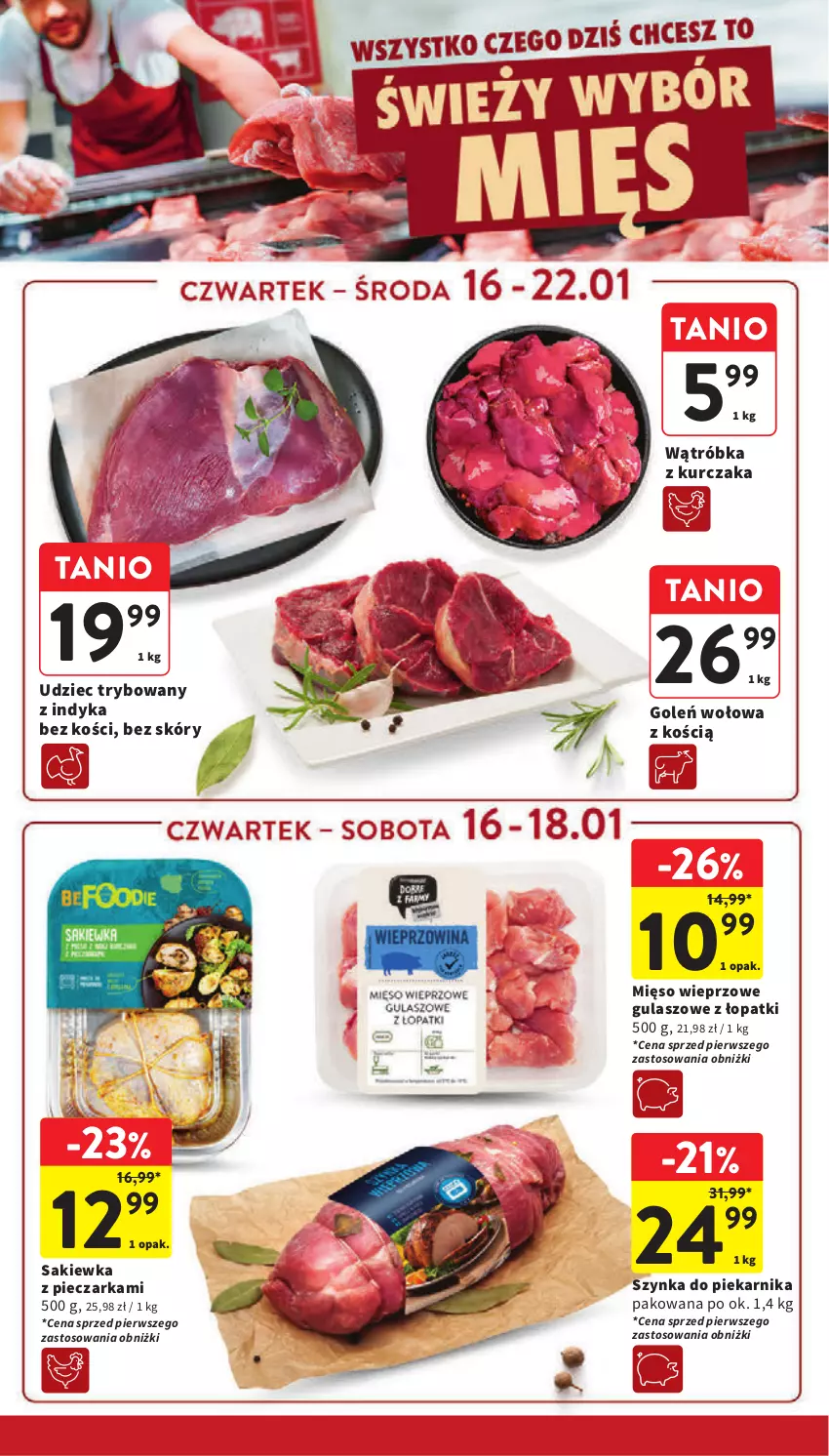 Gazetka promocyjna Intermarche - ważna 16.01 do 22.01.2025 - strona 16 - produkty: Kurczak, Mięso, Mięso wieprzowe, Piec, Pieczarka, Piekarnik, Szynka