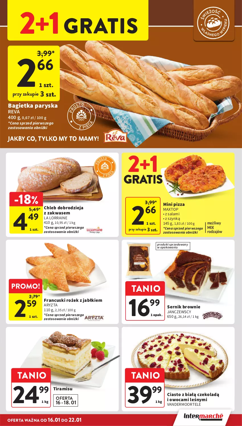 Gazetka promocyjna Intermarche - ważna 16.01 do 22.01.2025 - strona 21 - produkty: Bagietka, Brownie, Chleb, Gra, Pizza, Salami, Ser, Top