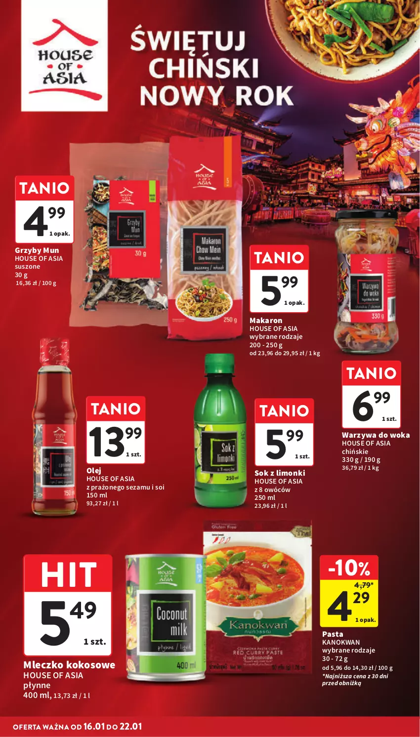 Gazetka promocyjna Intermarche - ważna 16.01 do 22.01.2025 - strona 28 - produkty: Grzyby, Grzyby mun, House of Asia, Kokos, Makaron, Mleczko, Olej, Sezam, Sok, Warzywa, Warzywa do woka