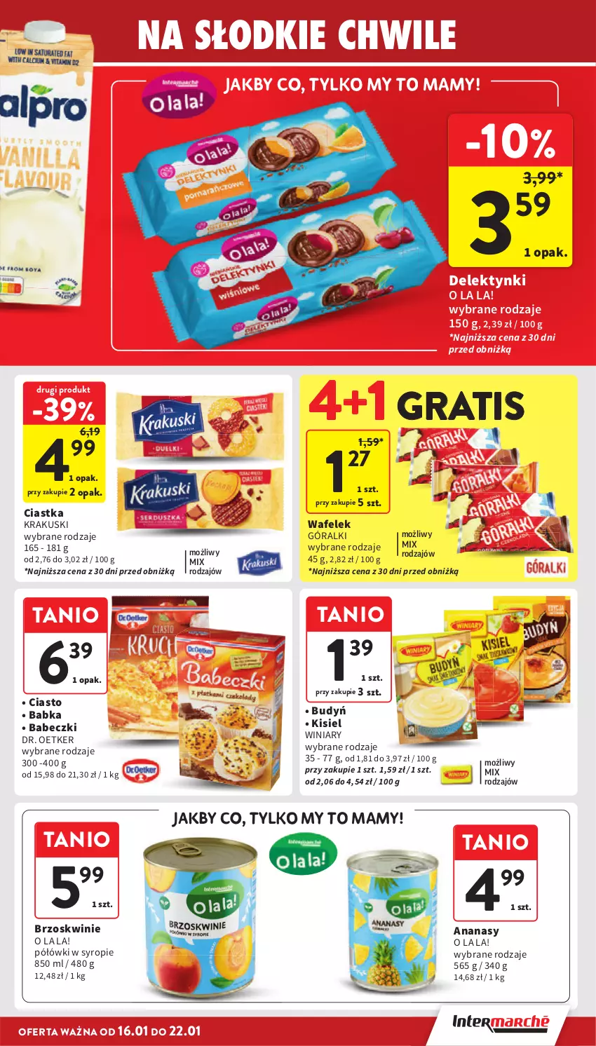 Gazetka promocyjna Intermarche - ważna 16.01 do 22.01.2025 - strona 31 - produkty: Ananas, Babeczki, Babka, Brzoskwinie, Budyń, Ciastka, Dr. Oetker, Góralki, Gra, Kisiel, Krakus, Krakuski, Syrop, Wafelek, Winiary