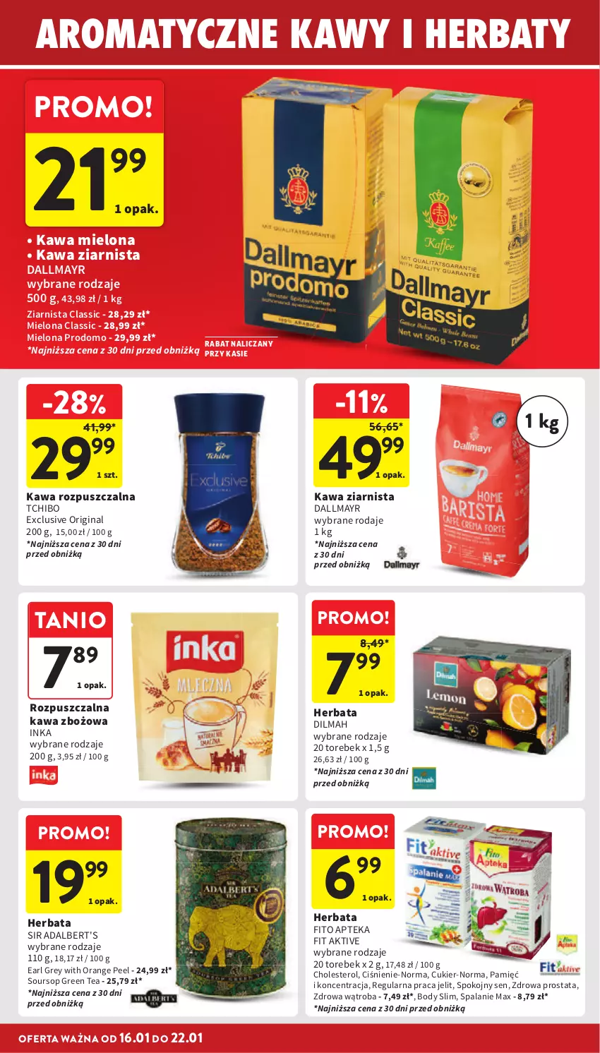 Gazetka promocyjna Intermarche - ważna 16.01 do 22.01.2025 - strona 32 - produkty: Apteka, Body, Cukier, Dallmayr, Dilmah, Earl Grey, Gin, Herbata, Inka, Kawa, Kawa mielona, Kawa rozpuszczalna, Kawa zbożowa, Kawa ziarnista, Tchibo