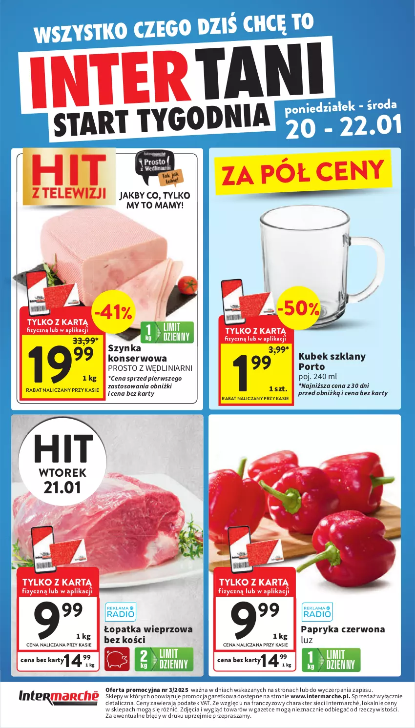 Gazetka promocyjna Intermarche - ważna 16.01 do 22.01.2025 - strona 40 - produkty: Kubek, Papryka, Papryka czerwona, Por, Ser, Szynka, Szynka konserwowa