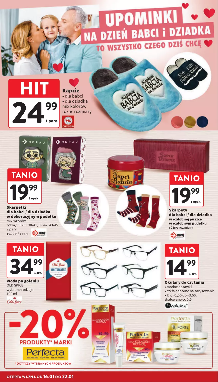 Gazetka promocyjna Intermarche - ważna 16.01 do 22.01.2025 - strona 8 - produkty: Kapcie, Karp, Okulary do czytania, Old Spice, Por, Skarpetki, Woda, Woda po goleniu