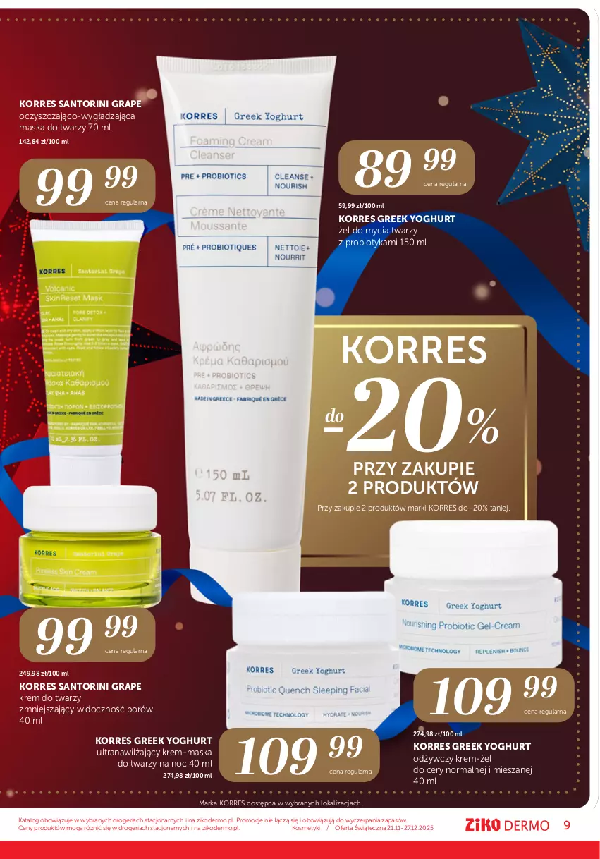 Gazetka promocyjna Ziko - Gazetka Ziko Dermo - ważna 21.11 do 27.12.2025 - strona 9 - produkty: Gra, Krem do twarzy, Maska, Maska do twarzy, Por, Probiotyk, Tran
