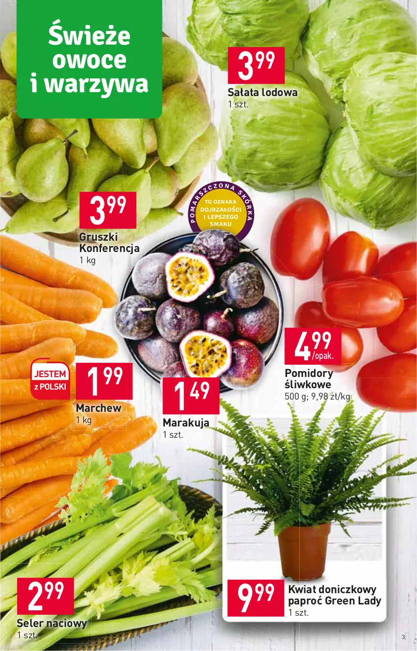 Gazetka promocyjna Stokrotka - Supermarket - ważna 17.11 do 23.11.2022 - strona 3 - produkty: Gruszki, Pomidory, Sałat, Sałata lodowa, Seler naciowy