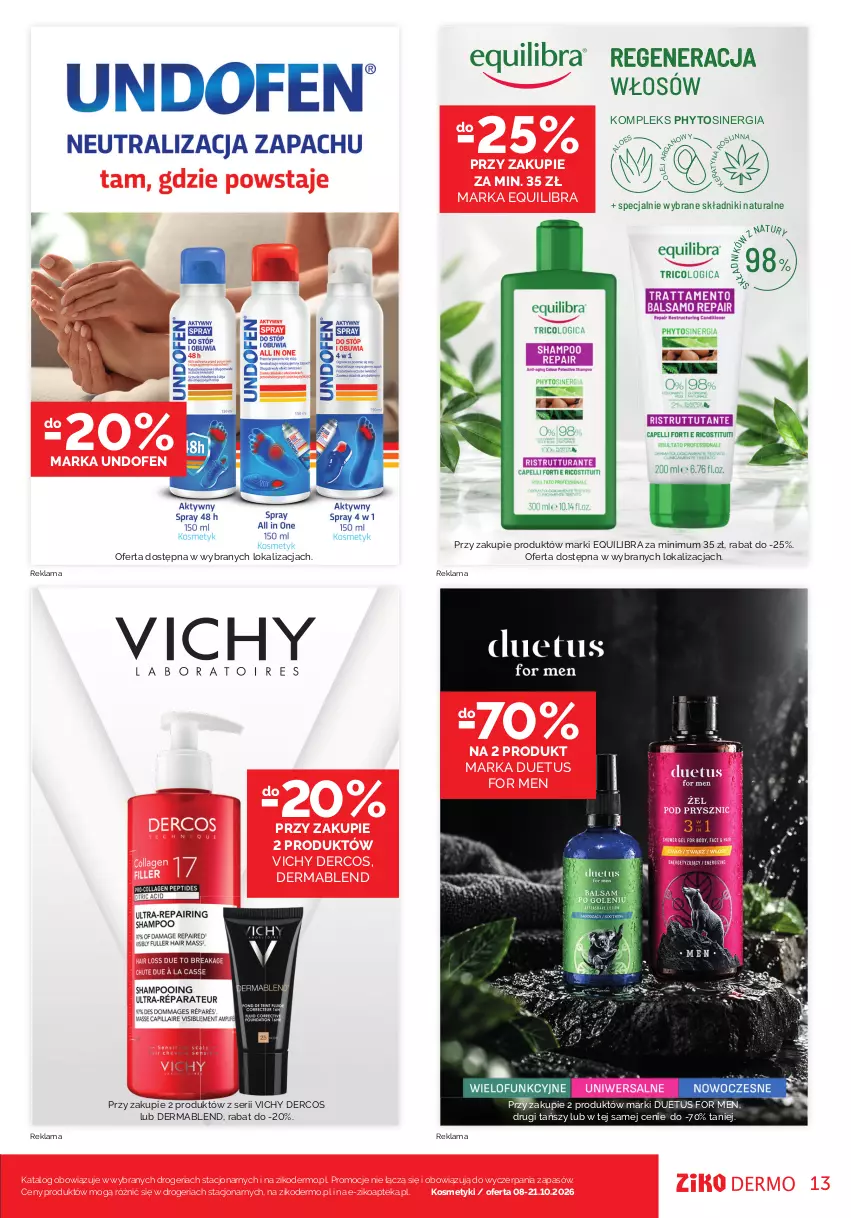 Gazetka promocyjna Ziko - Gazetka Ziko Dermo - ważna 08.10 do 21.10.2026 - strona 13 - produkty: Apteka, Phyto, Ser, Undofen, Vichy