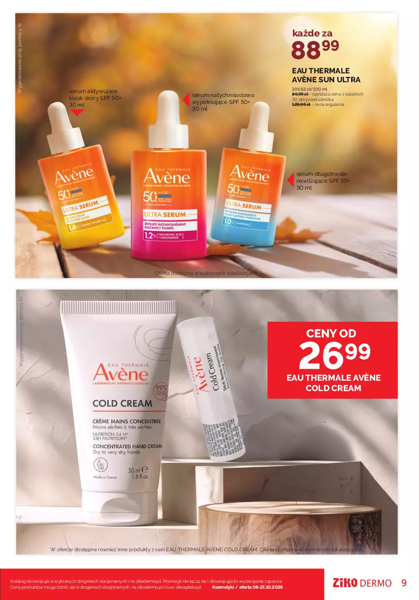 Gazetka promocyjna Ziko - Gazetka Ziko Dermo - ważna 08.10 do 21.10.2026 - strona 9 - produkty: Apteka, Avène, Cold Cream, Rum, Ser, Serum