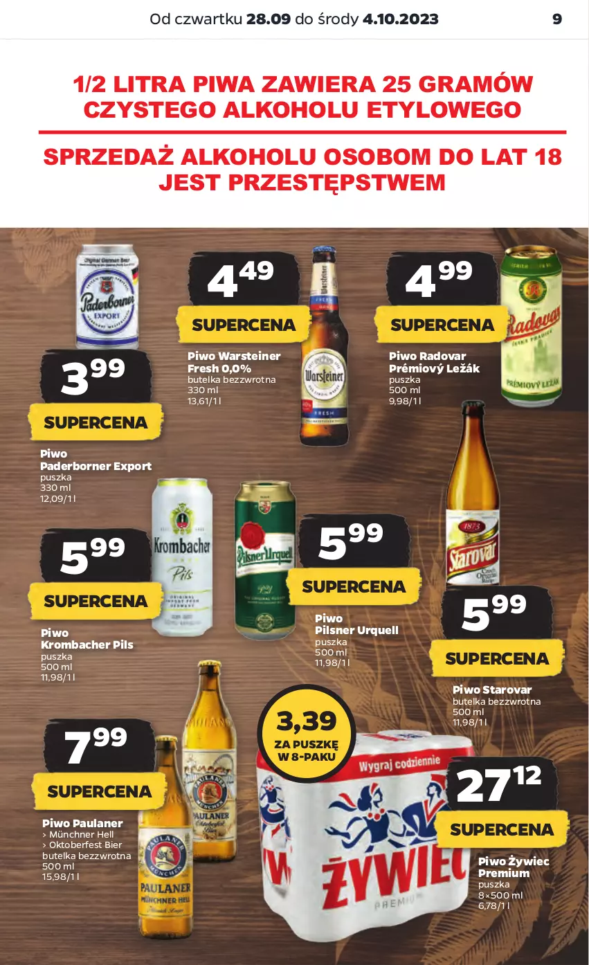 Gazetka promocyjna Netto - Artykuły spożywcze - ważna 28.09 do 04.10.2023 - strona 9 - produkty: Gra, Pilsner Urquell, Piwa, Piwo, Por, Starovar