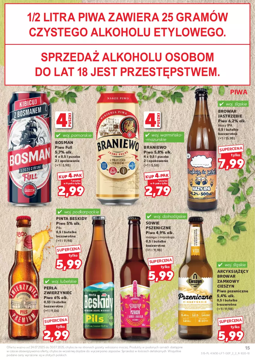Gazetka promocyjna Kaufland - Gazetka tygodnia - ważna 24.07 do 30.07.2025 - strona 15 - produkty: Gra, Karp, Mango, Perła, Piwa, Piwo