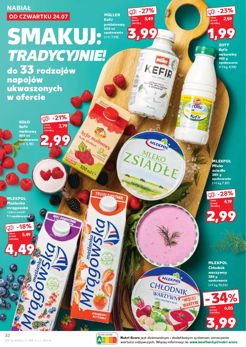 Gazetka promocyjna Kaufland - Gazetka tygodnia - ważna 24.07 do 30.07.2025 - strona 32 - produkty: Kefir, Kefir naturalny, Maślanka, Mleko, Mleko zsiadłe, Müller, Zott