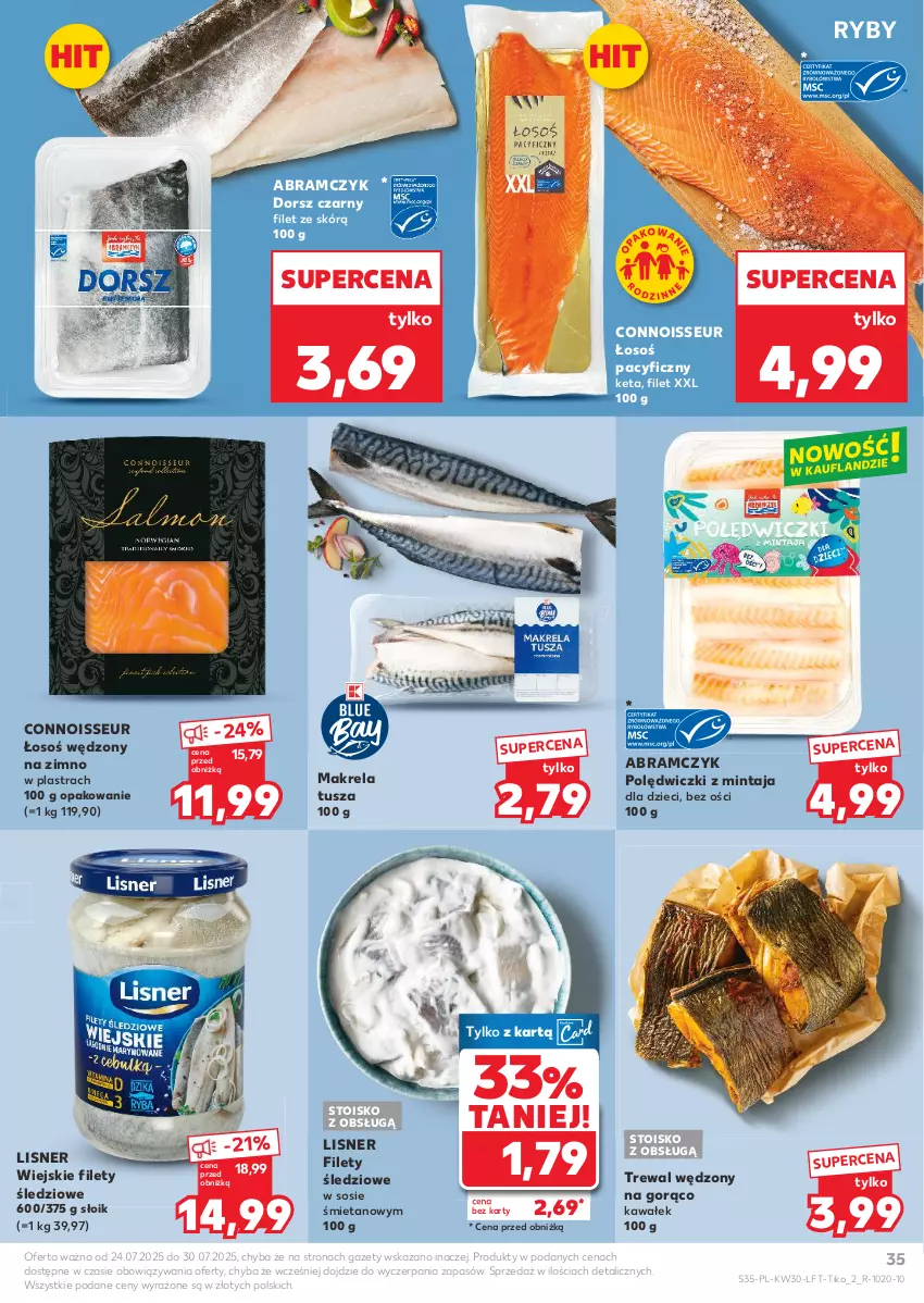 Gazetka promocyjna Kaufland - Gazetka tygodnia - ważna 24.07 do 30.07.2025 - strona 35 - produkty: Dorsz, Dzieci, Kawa, Lisner, Mintaj, Sos, Tusz, Wałek