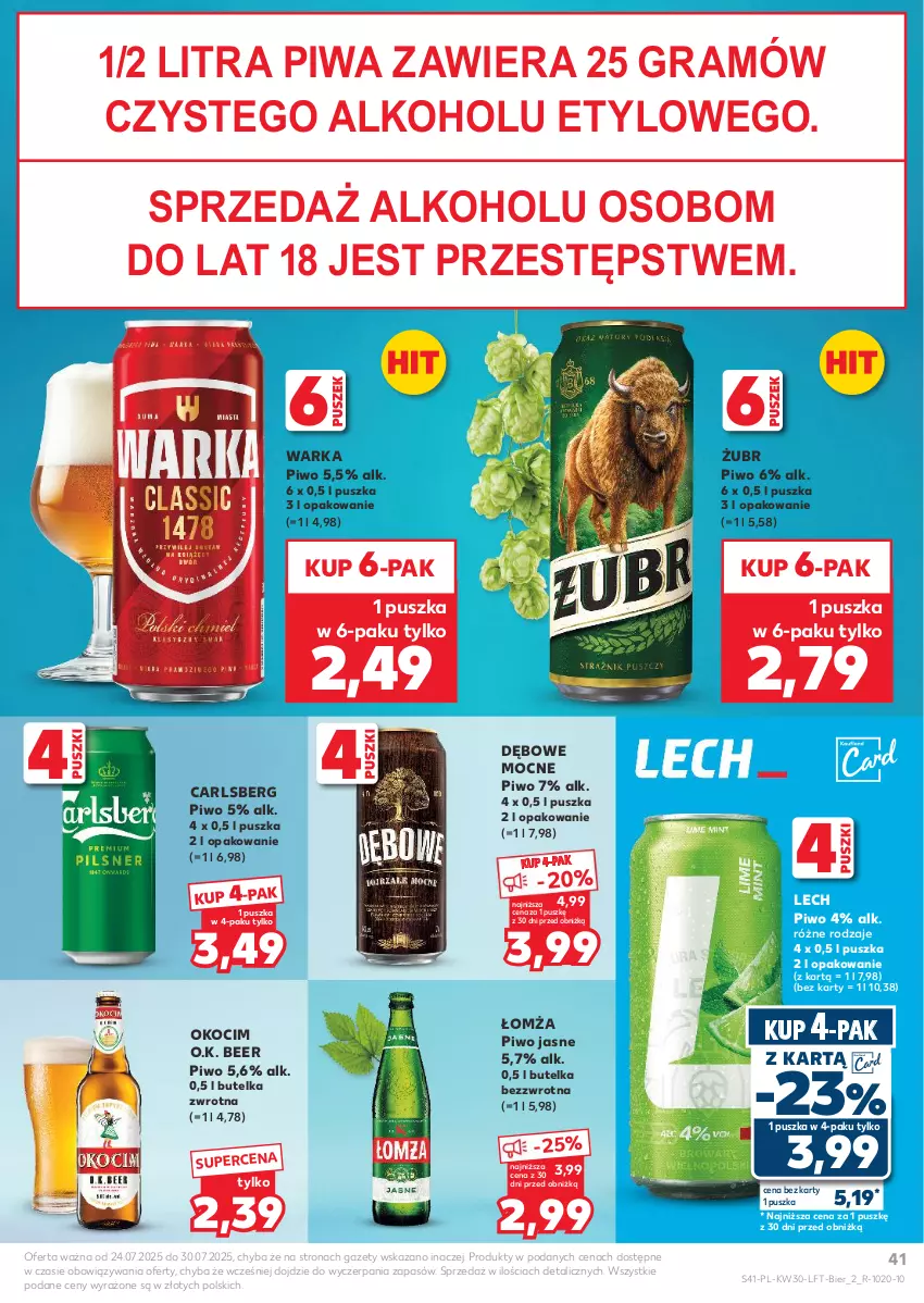 Gazetka promocyjna Kaufland - Gazetka tygodnia - ważna 24.07 do 30.07.2025 - strona 41 - produkty: Carlsberg, Gra, Koc, Okocim, Piwa, Piwo, Piwo jasne, Warka