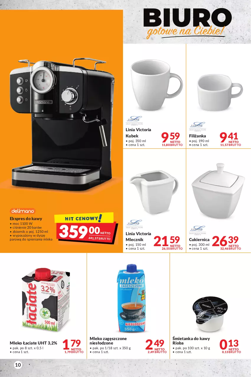 Gazetka promocyjna Makro - [Oferta specjalna] Biuro - ważna 04.05 do 16.05.2022 - strona 10 - produkty: Biuro, Cukier, Filiżanka, Kubek, Mleko, Mleko zagęszczone, Rioba