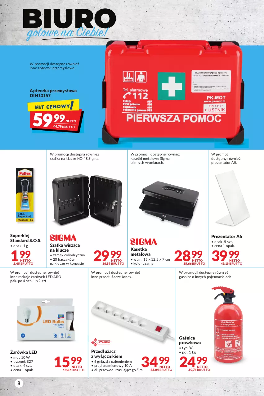 Gazetka promocyjna Makro - [Oferta specjalna] Biuro - ważna 04.05 do 16.05.2022 - strona 8 - produkty: Biuro, Gaśnica, Haczyk, Klej, Szafka