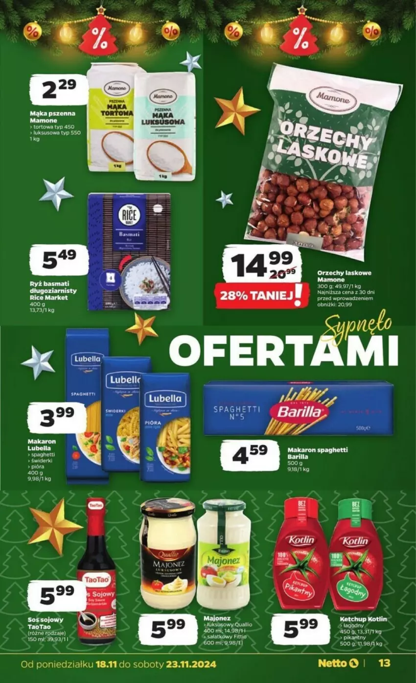 Gazetka promocyjna Netto - ważna 18.11 do 23.11.2024 - strona 5 - produkty: Barilla, Bell, Bella, Ketchup, Kotlin, Lubella, Mąka, Mąka pszenna, Makaron, Spaghetti