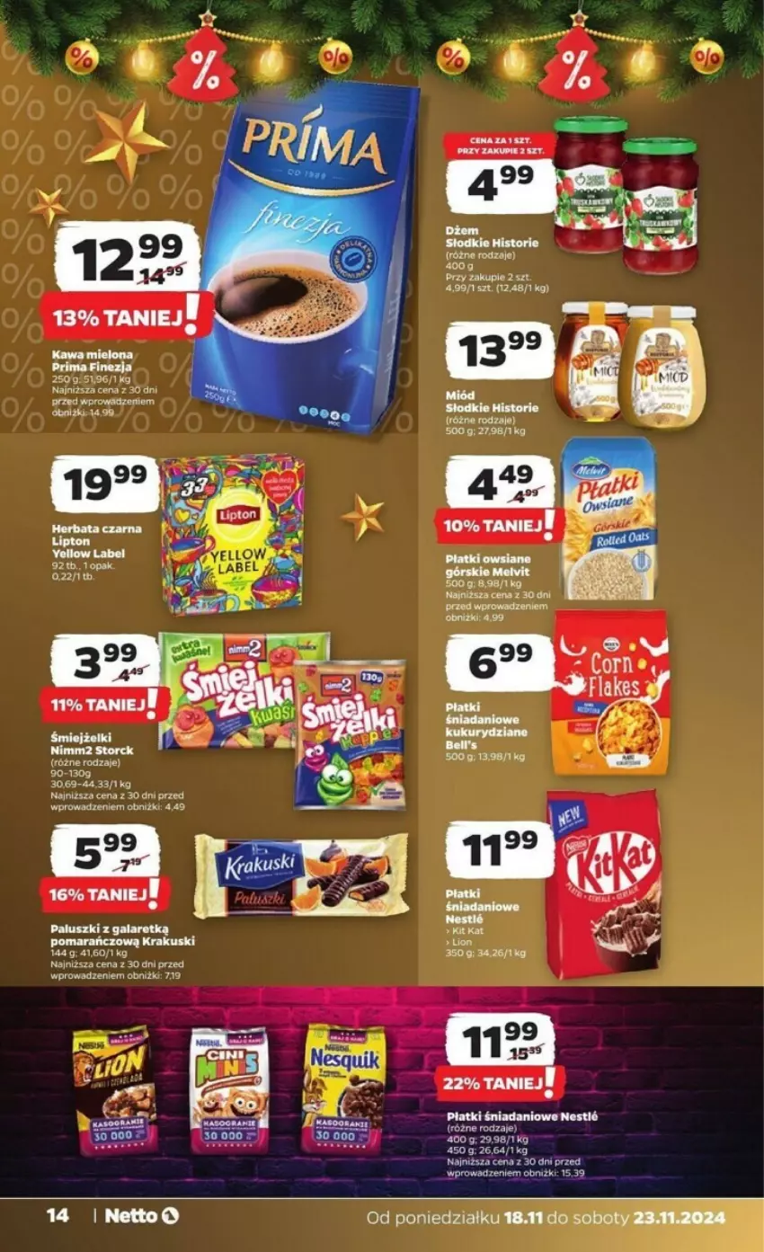 Gazetka promocyjna Netto - ważna 18.11 do 23.11.2024 - strona 6 - produkty: Danio, Gala, Kawa, Kawa mielona, Krakus, Krakuski, Nimm2, Prima