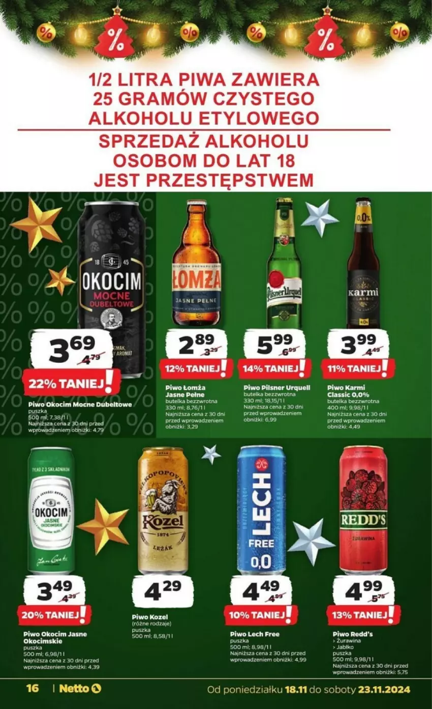 Gazetka promocyjna Netto - ważna 18.11 do 23.11.2024 - strona 8 - produkty: Fa, Gra, Karmi, Koc, Okocim, Pilsner Urquell, Piwa, Piwo, Redd's