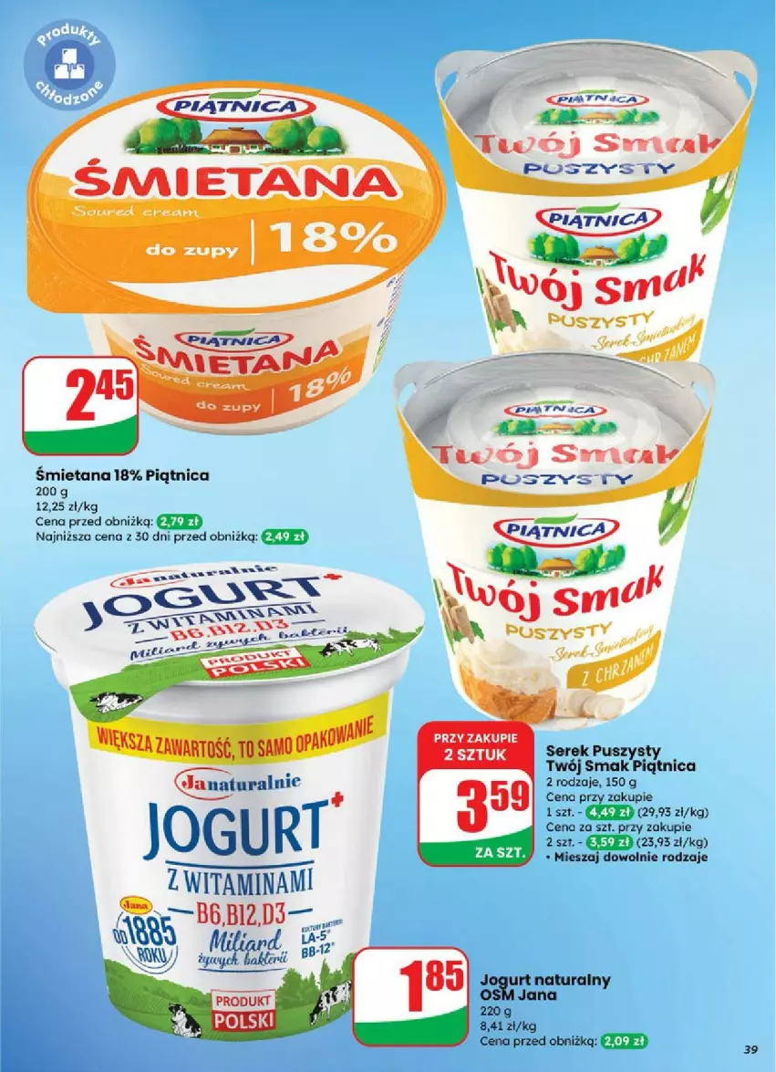 Gazetka promocyjna Dino - ważna 03.09 do 09.09.2025 - strona 33 - produkty: Fa, Jogurt, Jogurt naturalny, Piątnica, Twój Smak