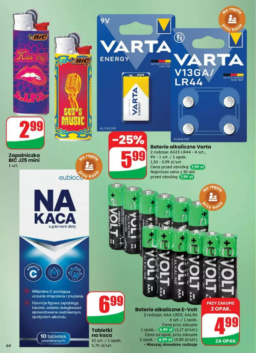 Gazetka promocyjna Dino - ważna 03.09 do 09.09.2025 - strona 61 - produkty: Baterie alkaliczne, EPEE, K2, Suplement diety, Tablet, Varta, Zapalniczka