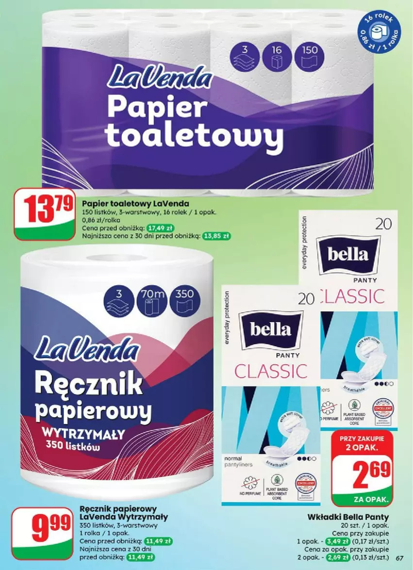 Gazetka promocyjna Dino - ważna 03.09 do 09.09.2025 - strona 64 - produkty: Bell, Bella, Papier, Papier toaletowy, Perfum, Ręcznik, Wkładki