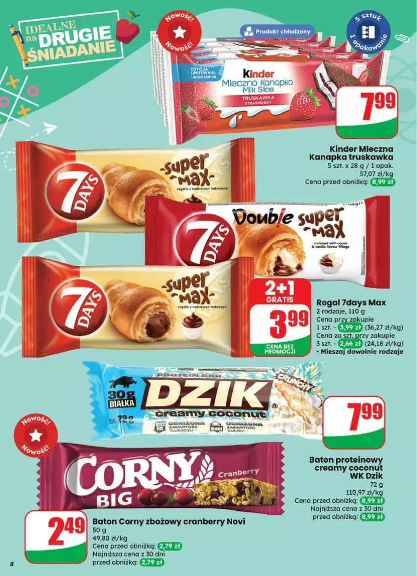 Gazetka promocyjna Dino - ważna 03.09 do 09.09.2025 - strona 69 - produkty: Baton, Kinder, Mleczna kanapka, Rogal