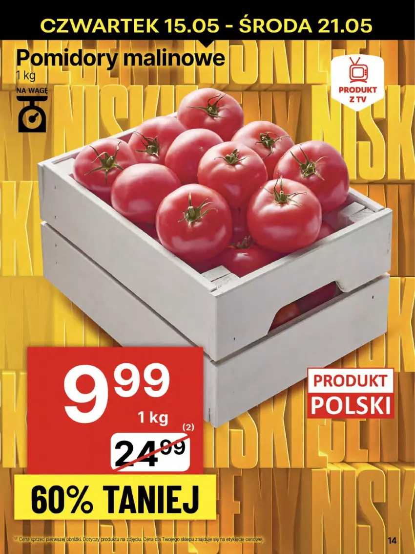 Gazetka promocyjna Delikatesy Centrum - Franczyza DC20 Czwartek - ważna 15.05 do 21.05.2025 - strona 14 - produkty: Pomidory