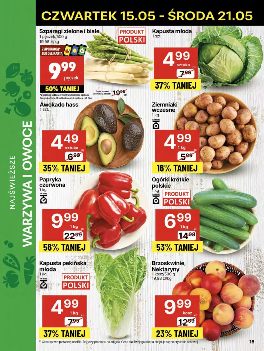 Gazetka promocyjna Delikatesy Centrum - Franczyza DC20 Czwartek - ważna 15.05 do 21.05.2025 - strona 16 - produkty: Brzoskwinie, Kosz, Nektar, Rum, Wagi, Ziemniaki