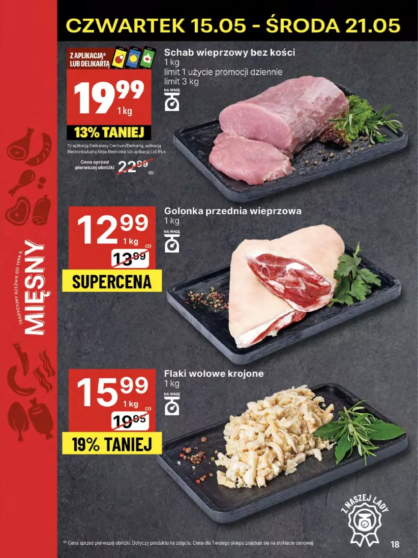 Gazetka promocyjna Delikatesy Centrum - Franczyza DC20 Czwartek - ważna 15.05 do 21.05.2025 - strona 18 - produkty: Flaki, Flaki wołowe, Rum, Schab wieprzowy