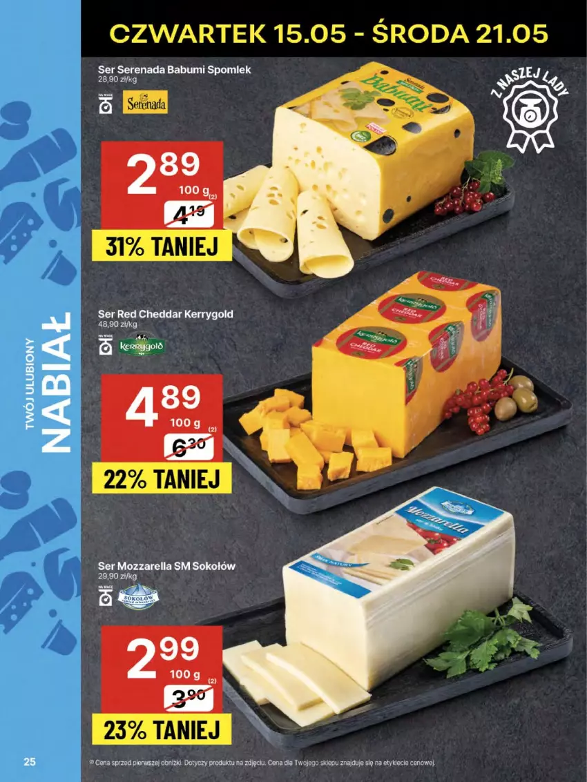 Gazetka promocyjna Delikatesy Centrum - Franczyza DC20 Czwartek - ważna 15.05 do 21.05.2025 - strona 25 - produkty: Cheddar, Mozzarella, Ser, Sok, Sokołów