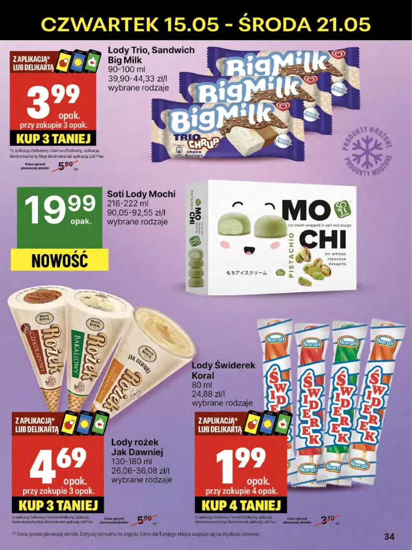 Gazetka promocyjna Delikatesy Centrum - Franczyza DC20 Czwartek - ważna 15.05 do 21.05.2025 - strona 34 - produkty: Big Milk, Lody, Rum