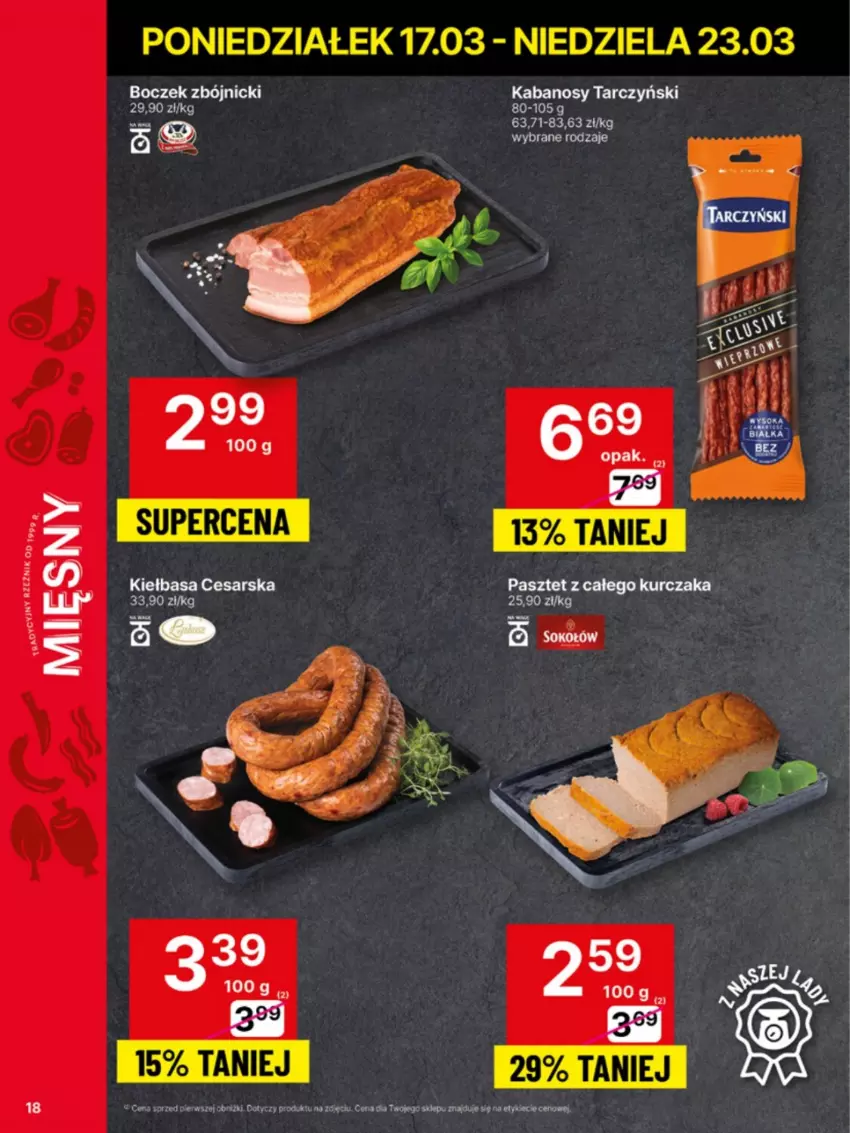 Gazetka promocyjna Delikatesy Centrum - NOWA GAZETKA Delikatesy Centrum od 17 marca! 17-23.03.2025 - ważna 17.03 do 23.03.2025 - strona 18 - produkty: Boczek, Kabanos, Kiełbasa, Kurczak, Pasztet, Tarczyński