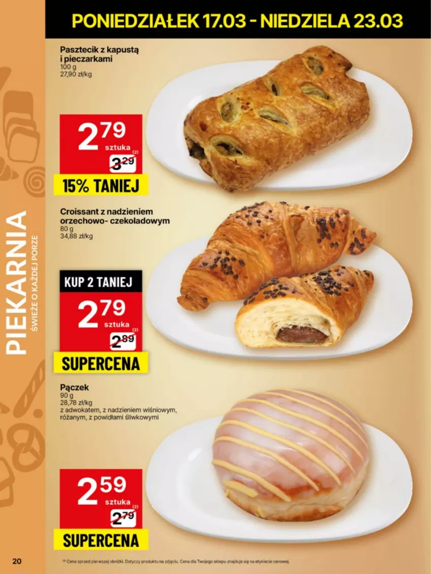 Gazetka promocyjna Delikatesy Centrum - NOWA GAZETKA Delikatesy Centrum od 17 marca! 17-23.03.2025 - ważna 17.03 do 23.03.2025 - strona 20 - produkty: Croissant, Kapustą, Pączek, Piec, Pieczarka, Róża