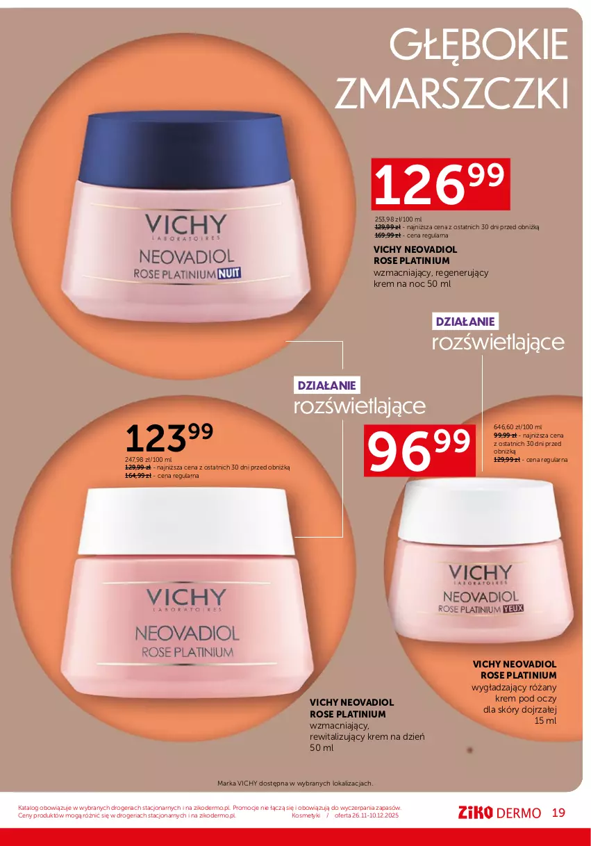 Gazetka promocyjna Ziko - Gazetka Ziko Dermo - ważna 26.11 do 10.12.2025 - strona 19 - produkty: Krem na dzień, Krem na noc, Krem pod oczy, Mars, Róża, Vichy