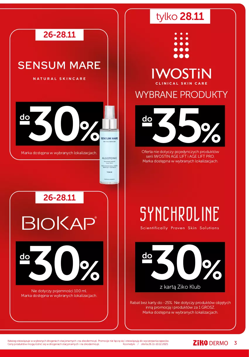 Gazetka promocyjna Ziko - Gazetka Ziko Dermo - ważna 26.11 do 10.12.2025 - strona 3 - produkty: Iwostin, Ser