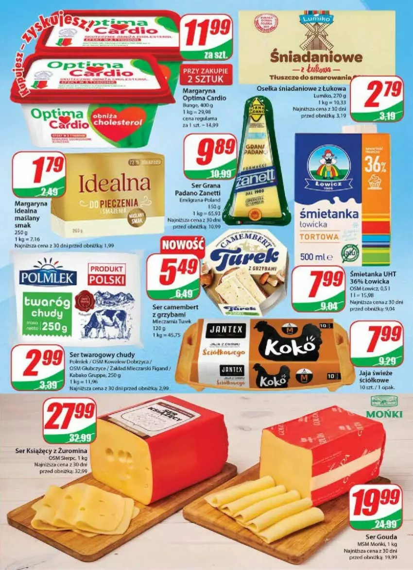 Gazetka promocyjna Dino - ważna 15.11 do 21.11.2023 - strona 7 - produkty: Danio, Gouda, Jaja, Margaryna, Optima, Optima Cardio, Piec, Ser