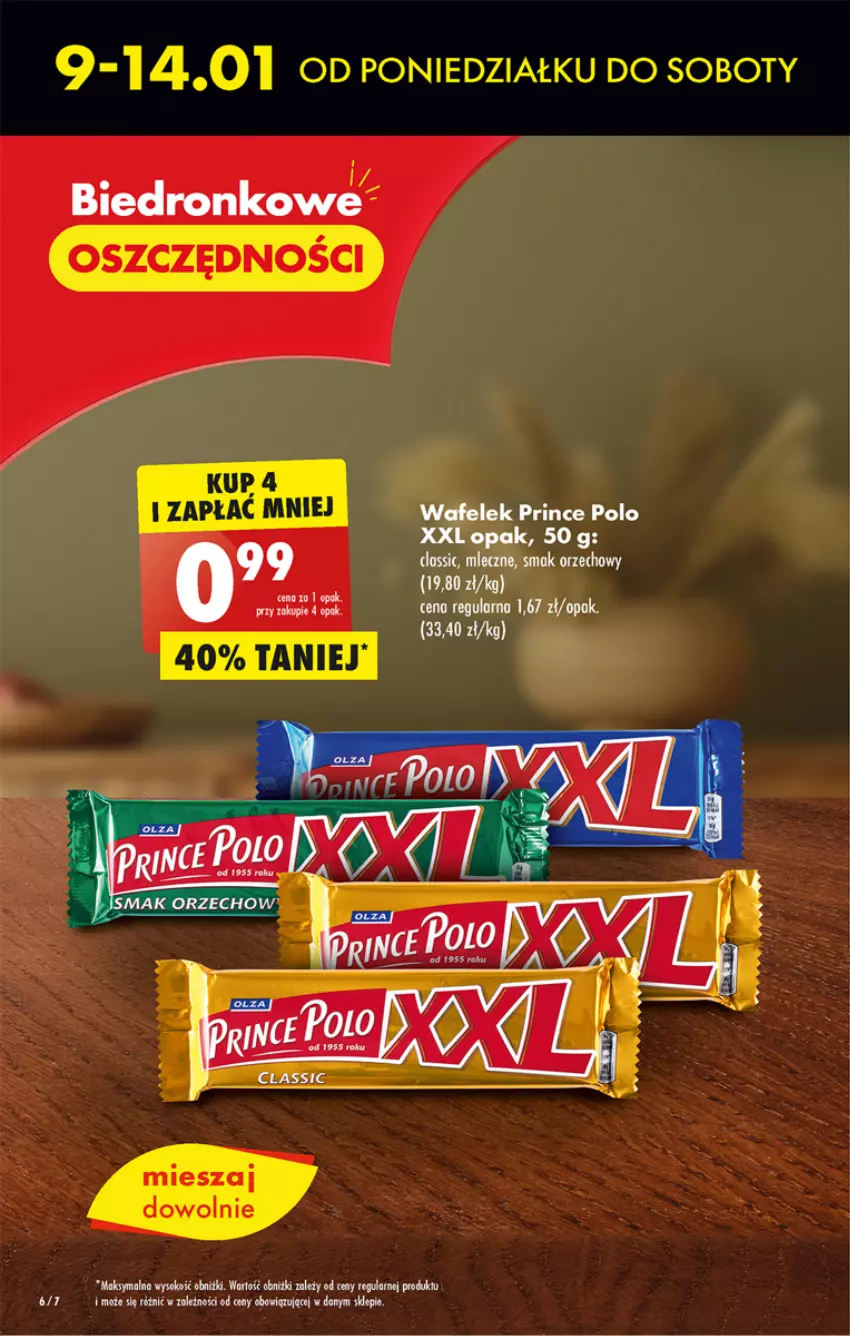 Gazetka promocyjna Biedronka - Gazetka - Biedronka.pl - ważna 09.01 do 14.01.2023 - strona 6 - produkty: Prince Polo, Wafelek