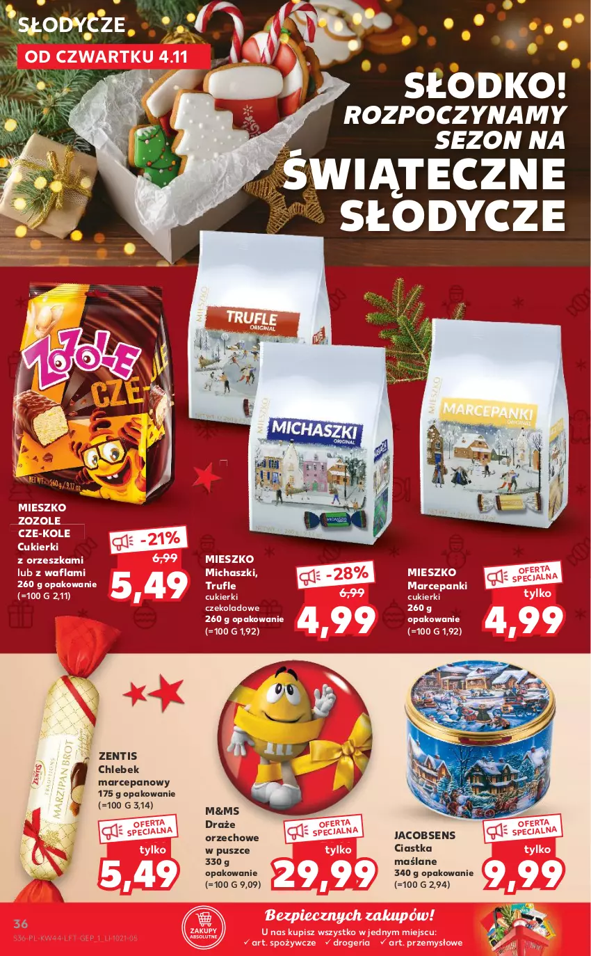 Gazetka promocyjna Kaufland - OFERTA TYGODNIA - ważna 04.11 do 09.11.2021 - strona 36 - produkty: Chleb, Ciastka, Cukier, Cukierki, Cukierki czekoladowe, Jacobs, Piec